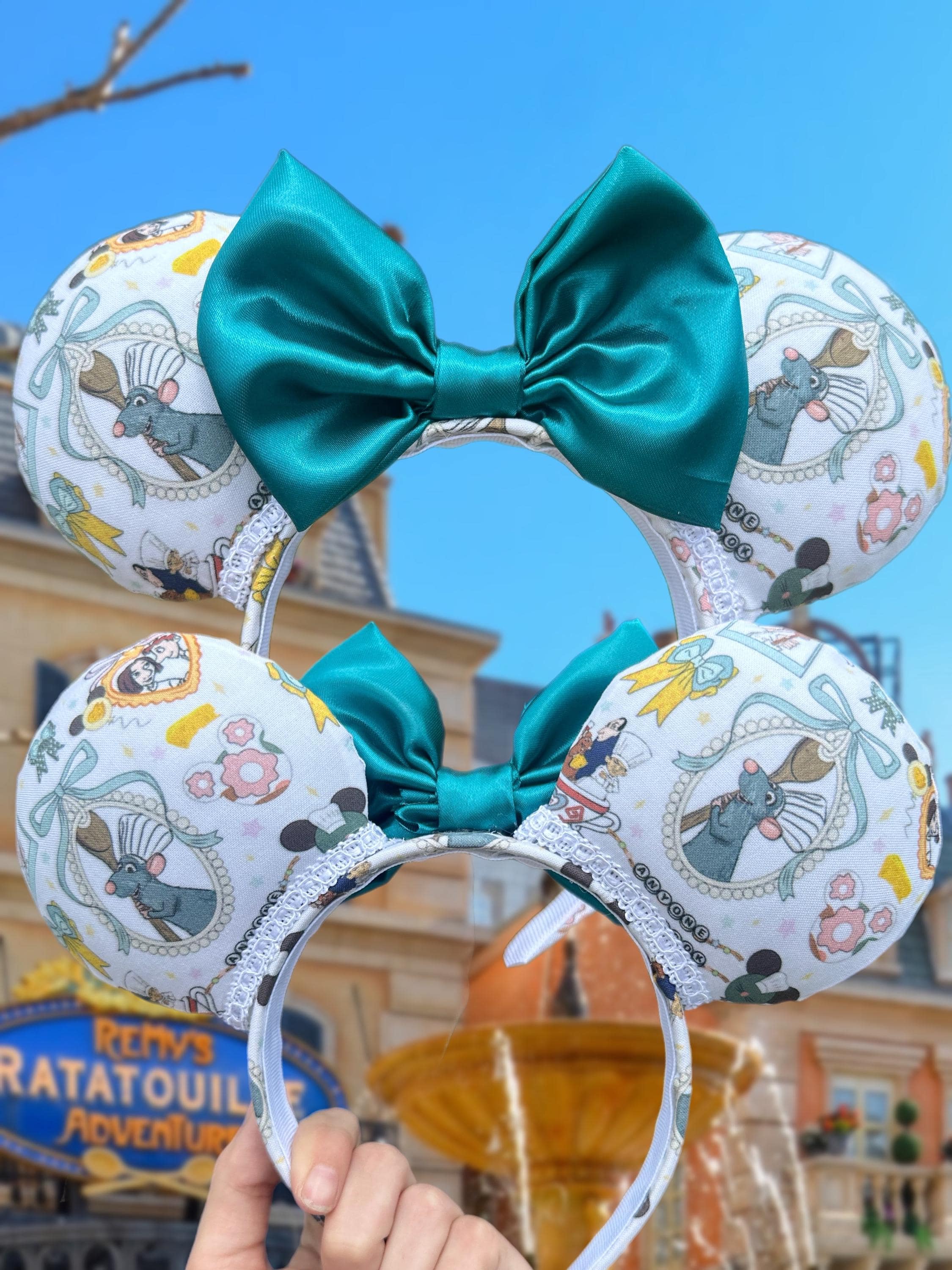 Remy Inspired Mouse Ear Headband - handmade NWOT Disney Parks Minnie Ear Headband - Ratatouille Remy And  main image 3