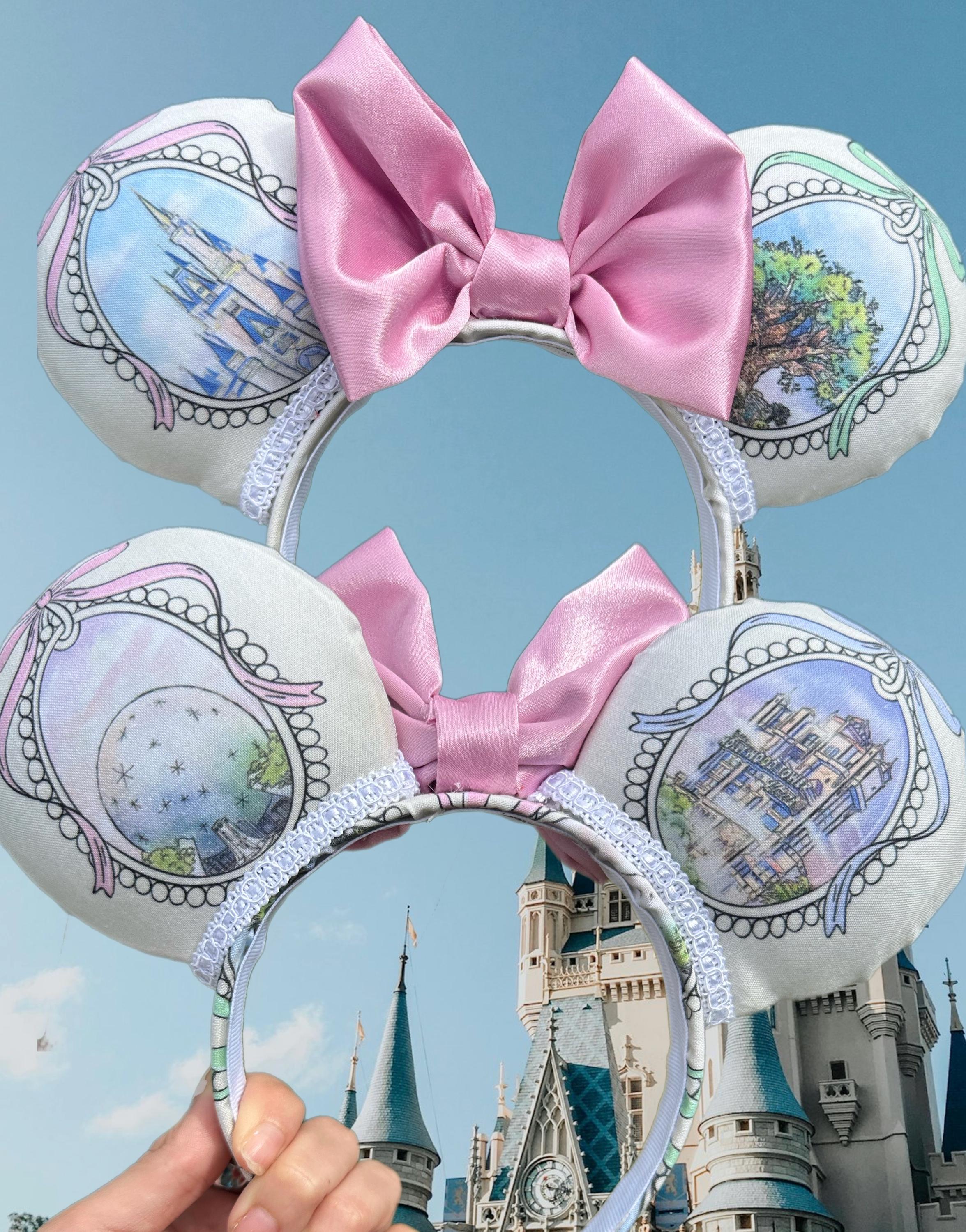 Vintage Coquette Park Hopper Theme Minnie Ears Headband Coquette Mouse Ears - Etsy main image 3