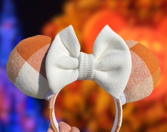 Cozy Pumpkin Spice Fall Plaid Mouse Ears