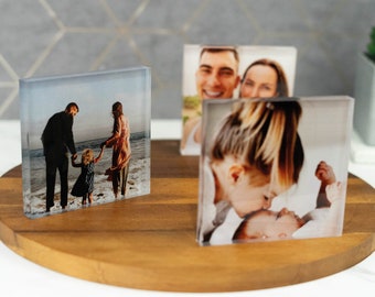 Custom Photo Block Personalised Glass Effect Acrylic Your own Image Block Photo Gift, Birthday Gift, Anniversary Photo, Wedding Gift