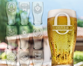 Personalisiertes Pintglas - Benutzerdefiniertes Bierglas graviertes Glas Geschenk Jede Nachricht maßgeschneiderte Glas personalisierte Geschenkidee personalisierte Bierglas