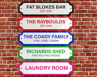 Personalised Street Sign Acrylic Printed Outdoor & Indoor Custom Plaque, Bespoke made Garden Bar Sign Home Bar Pub Gift Idea