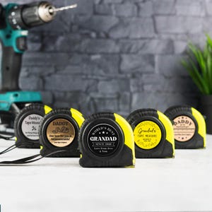 Engraved Tape Measure Personalised DIY Gift for Dad and Grandad Custom Fathers Day Gift