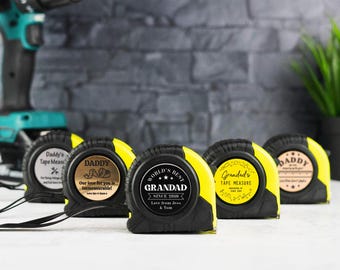 Engraved Tape Measure Personalised DIY Gift for Dad and Grandad Custom Fathers Day Gift