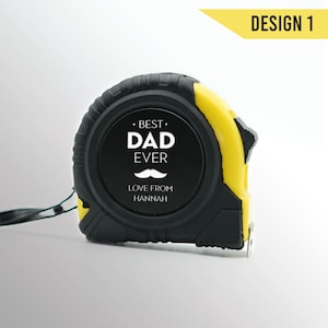 Personalised Tape Measure Ruler 5m Blade Engraved Gift for Fathers Day Idea Personalized Present for Him or DIY Dad Grandad Tool Design 1