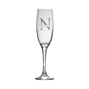 Personalised Champagne Flute Glass Laser Engraved Your Own Message Bespoke Designs High Quality Personalized Glass, Prosecco Glass, Birthday Style 7