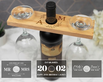 Wine Caddy personalized Wine Caddy wine Glass Holder wine Butler wood Wine Glass Holder housewarming hostess wedding birthday shower Gift Etsy