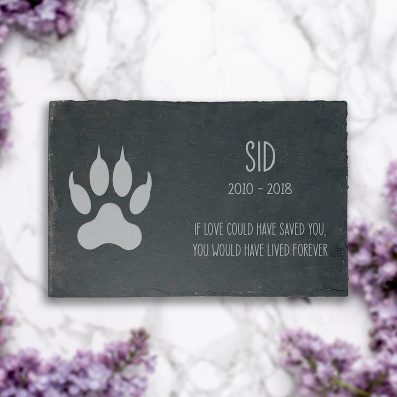 Personalised Slate Memorial Plaque , Engraved Stone Remembrance Personalized Gift , Any Relation Pet Lover Animal Sentiment Style 5