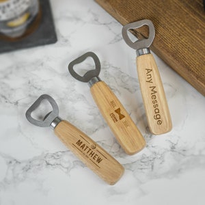Personalised Wooden Bottle Opener , Fathers Day Christmas Gift Idea Personalized Any Name Wedding Favour Bar Garden Beer Drinker