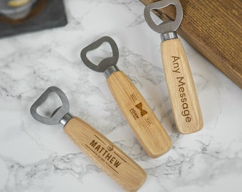 Personalised Wooden Bottle Opener , Fathers Day Christmas Gift Idea Personalized Any Name Wedding Favour Bar Garden Beer Drinker