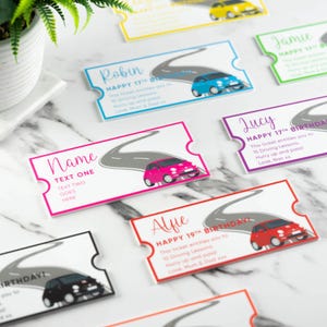Personalisierte Fahrstundenkarte Individuelles Autoticket Fahrstunden Gutschein Acryl Geschenkgutschein, Individuelles Geburtstagsgeschenk Weihnachtsgeschenkidee