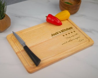 Personalised Engraved Chef Was Cute Chopping Board - Customised Wooden Board, Kitchen,  Gift for Him, Gift For Her, Cute Couples Gift Idea