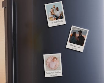 Magnet photo Polaroid personnalisé pour réfrigérateur Idée cadeau cuisine Votre propre magnet photo pour lui Cadeau pour elle Nouvelle maison Idée cadeau photo personnalisée