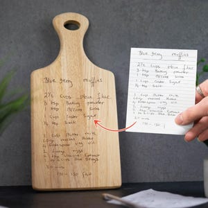 Planche à pagaie personnalisée, écriture manuscrite personnalisée, planche à découper avec message, téléchargez votre propre dessin, cadeau pour lui, cadeaux pour elle,