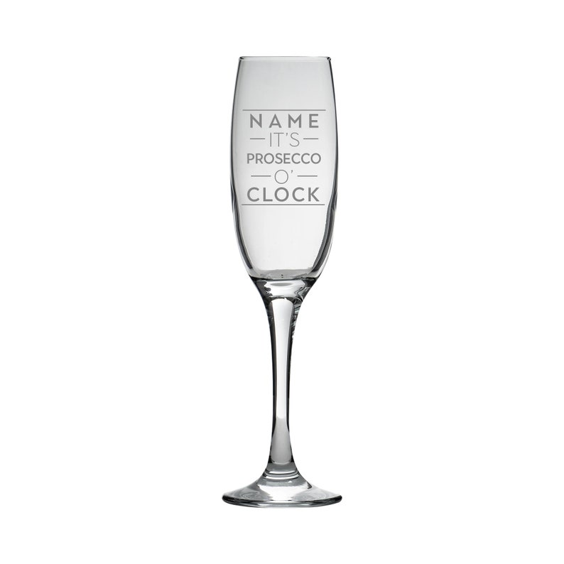 Personalised Champagne Flute Glass Laser Engraved Your Own Message Bespoke Designs High Quality Personalized Glass, Prosecco Glass, Birthday Style 6