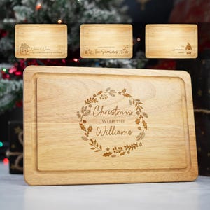 Personalised Christmas Chopping Board Engraved Xmas Gift Cheese Cutting Board Custom Gift Idea for Christmas