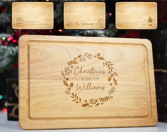 Tábua de corte de Natal personalizada, presente de Natal gravado, tábua de corte de queijo, ideia de presente personalizada para o Natal