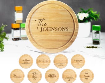 Personalised Engraved Circle Chopping Board - Personalised Wooden Board, New Home, Wedding, Birthday, Custom Made Gift, Bespoke Wood Board