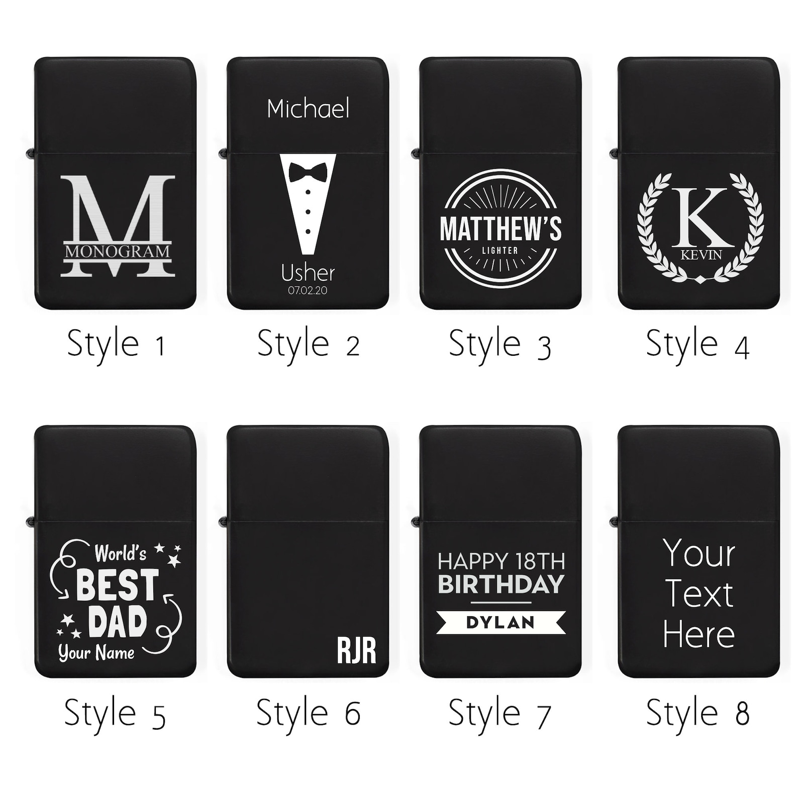 Personalised Engraved Lighter Refillable Gift Set With Box Etsy