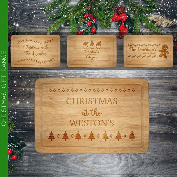 Personalised Christmas Chopping Board Engraved Xmas Gift Cheese Cutting Board Custom Gift Idea for Christmas