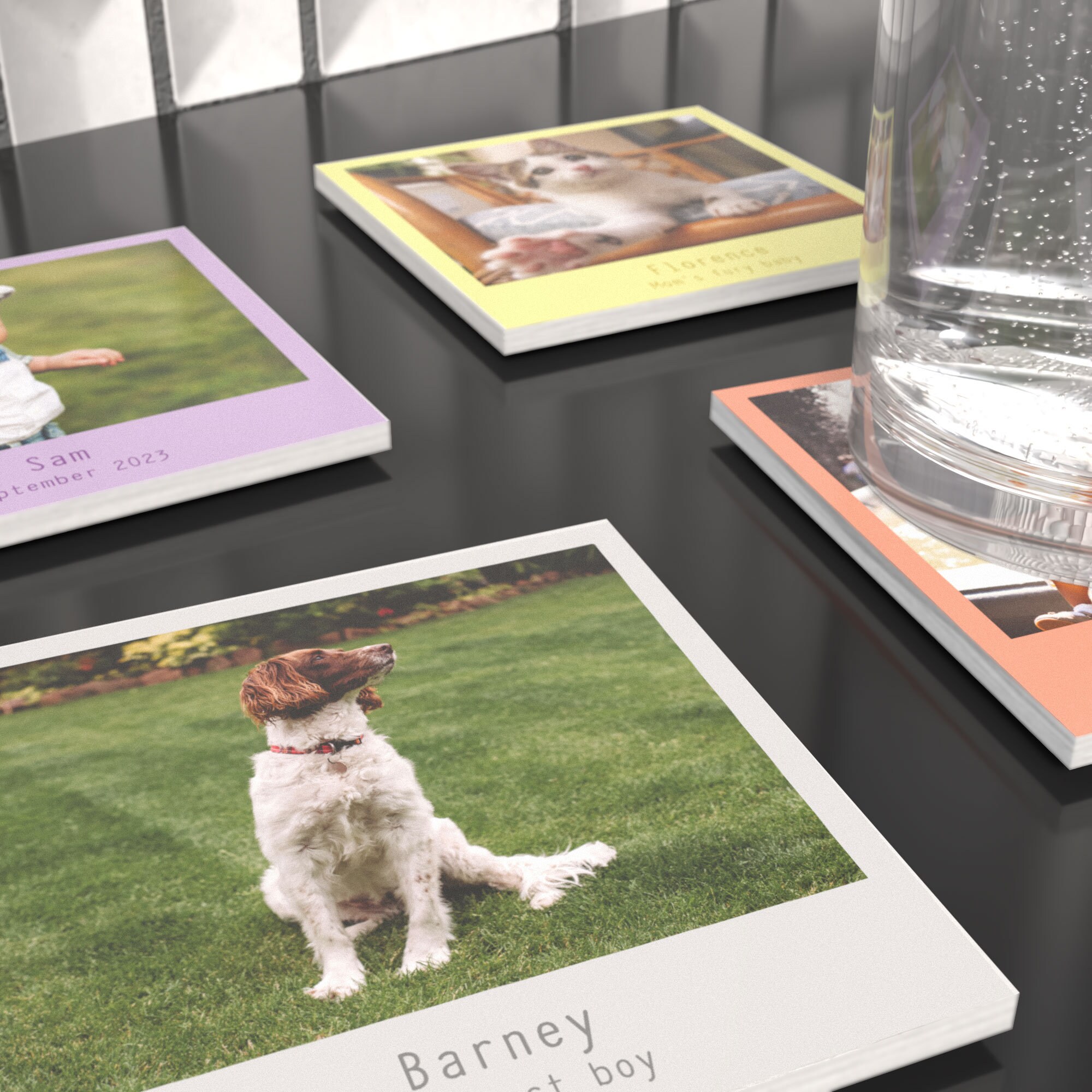 Personalised Coaster Polaroid Style Your Own Image Any Text Photo ...