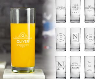 Personalised Hiball Glass Laser Engraved Your Own Message Bespoke Designs High Quality Personalized Glass, High Ball Glass, Birthday, Gin