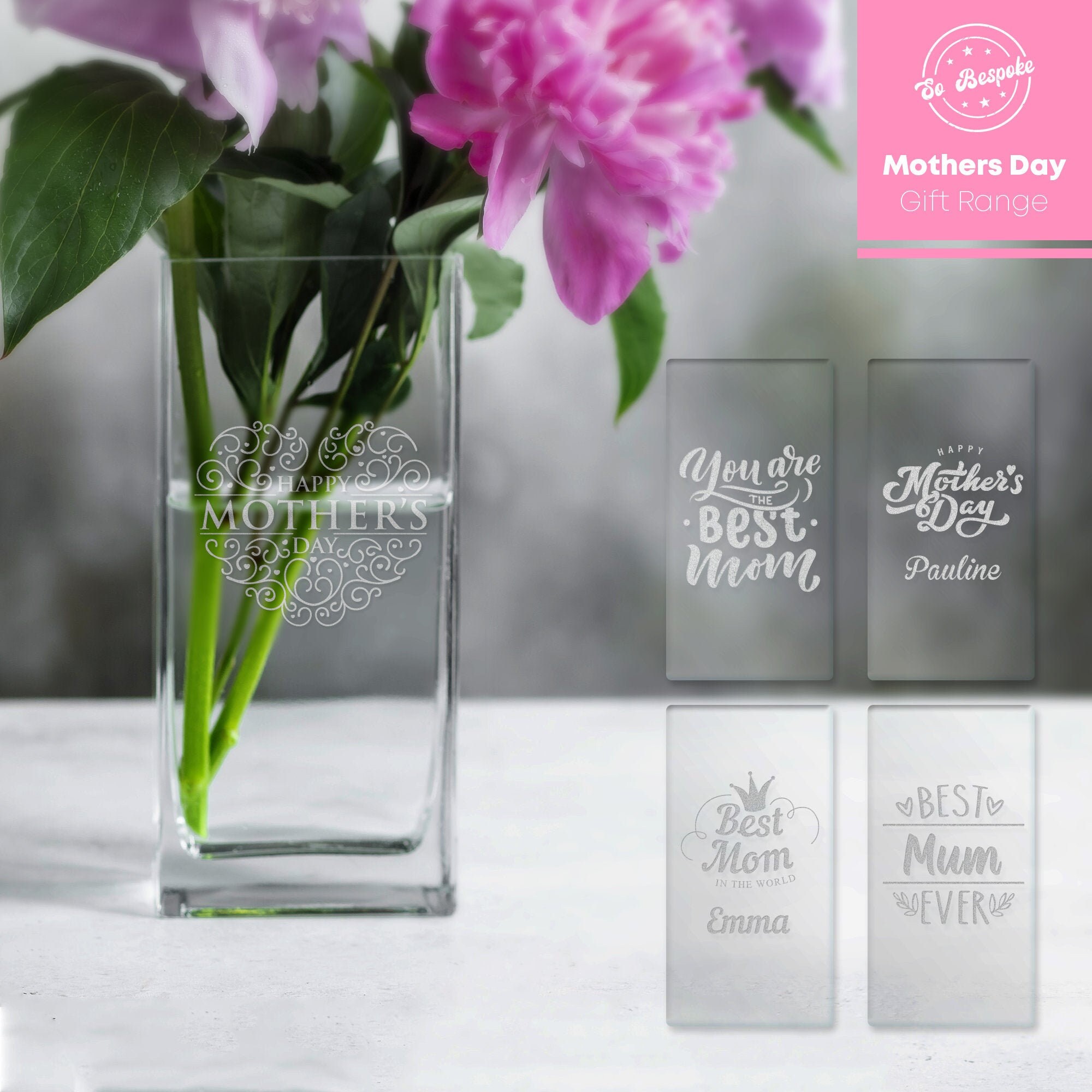 Personalised Glass Vase Mothers Day Flower Vase Gift Idea Etsy