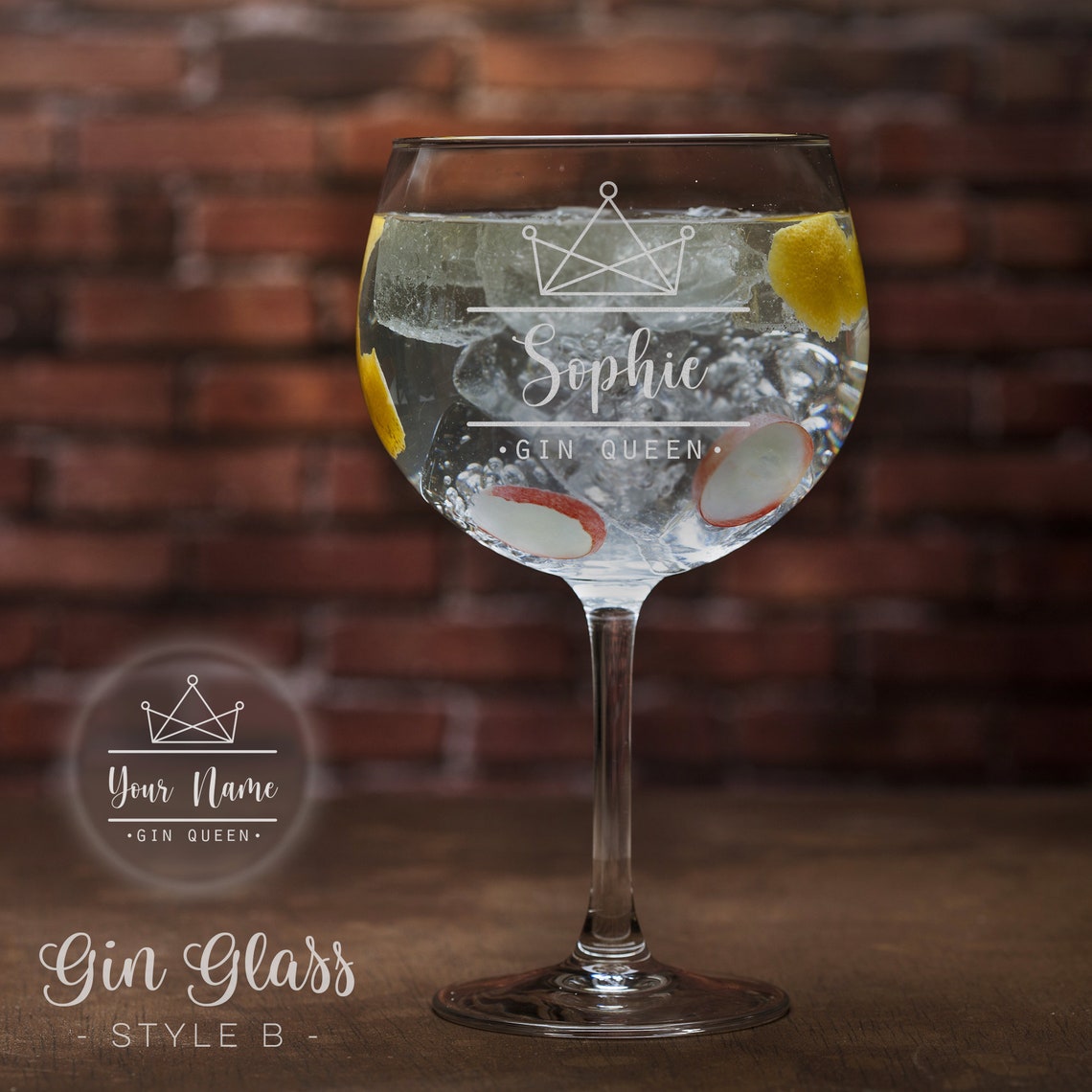 Personalised Gin Glass With Gift Box Engraved Custom Glassware Etsy UK