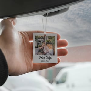 Gepersonaliseerde foto auto ornament hangende auto polaroid elke afbeelding rijexamen cadeau idee eerste auto charme cadeau