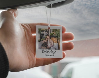 Foto personalizzata ornamento per auto appesa Polaroid qualsiasi immagine Test di guida Pass Idea regalo Primo ciondolo per auto