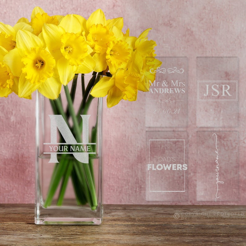 Personalised Glass Vase Flower Vase Gift Idea Engraved Glass Etsy UK