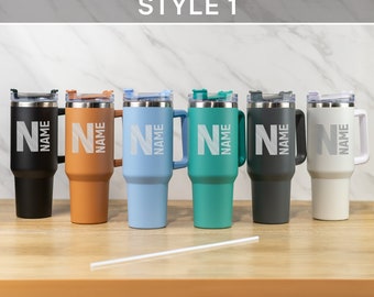 Tazza Da Viaggio Bianca Personalizzata Da 40 Once Con Nome Grande - Foto 4