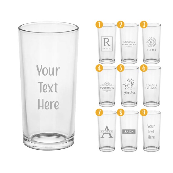 Wedding Birthday Personalised Hiball Glass Tumbler Engraved With Your Message Wedding Birthday Personalised Hiball Glass Tumbler Engraved With Your Message