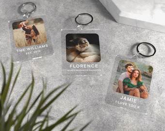 Personalised Photo Keyring, Any Photo and Any Text Keychain Accessory for Birthday, Anniversary, Christmas Gift