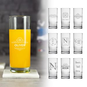 Personalised Hiball Glass Laser Engraved Your Own Message Bespoke Designs High Quality Personalized Glass, High Ball Glass, Birthday, Gin