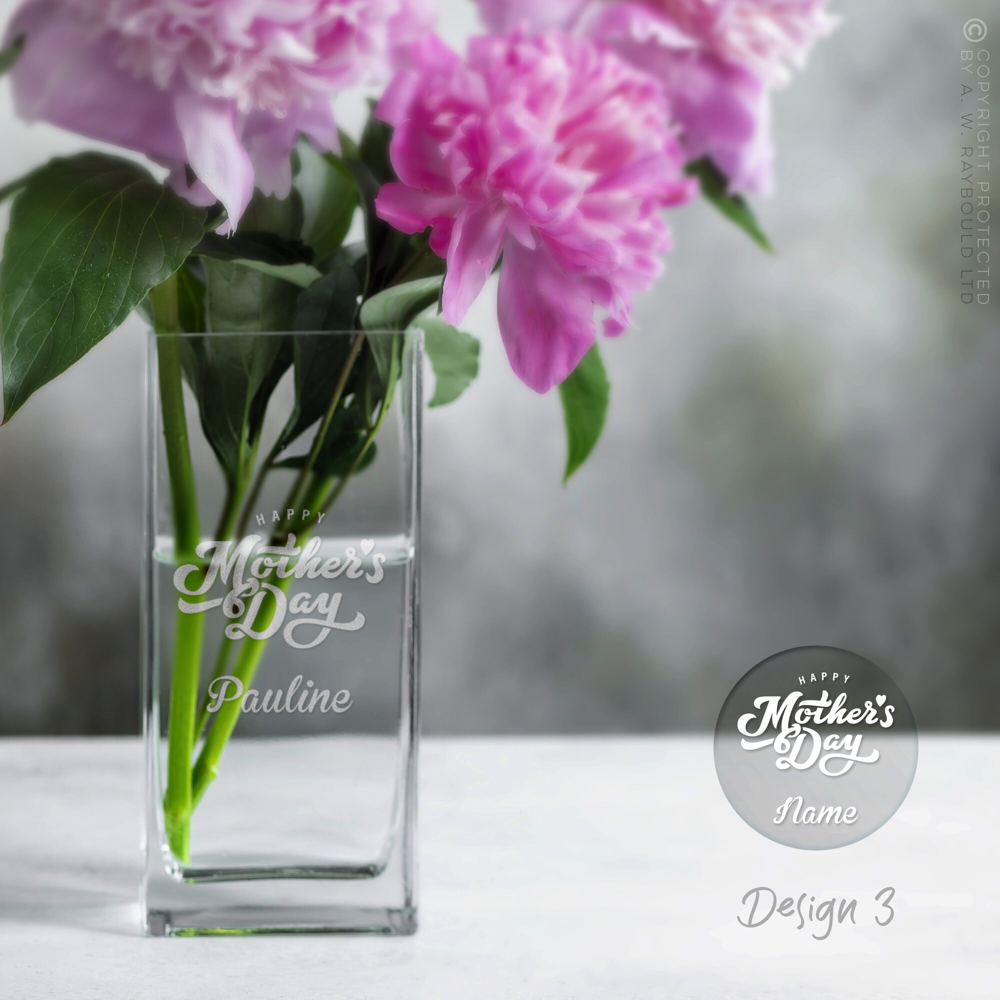 Personalised Glass Vase Mothers Day Flower Vase Gift Idea Etsy
