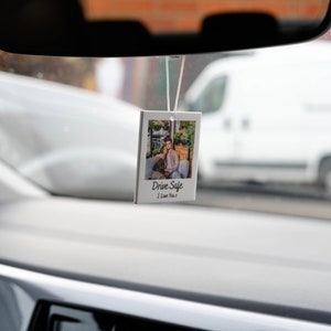 Personalisiertes Foto-Auto-Ornament, hängendes Auto, Polaroid, jedes Bild, Fahrprüfung, bestanden, Geschenkidee, erstes Auto-Charm-Geschenk Bild 2