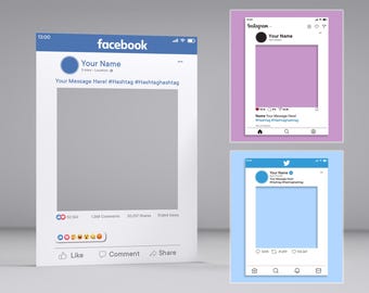 Customisable Social Media Selfie Frame Bespoke Instagram Facebook TikTok effect Personalised Party Decoration Ideal Wedding Gift