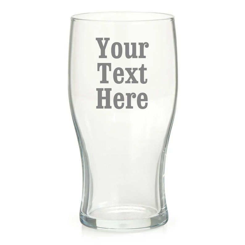 Personalised Pint Glass Engraved Any Message Glass Etsy