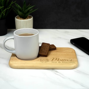 Personalised Wooden Tea and Biscuits, Coffee and cake board, nannys, grandads, mothers day, fathers day,