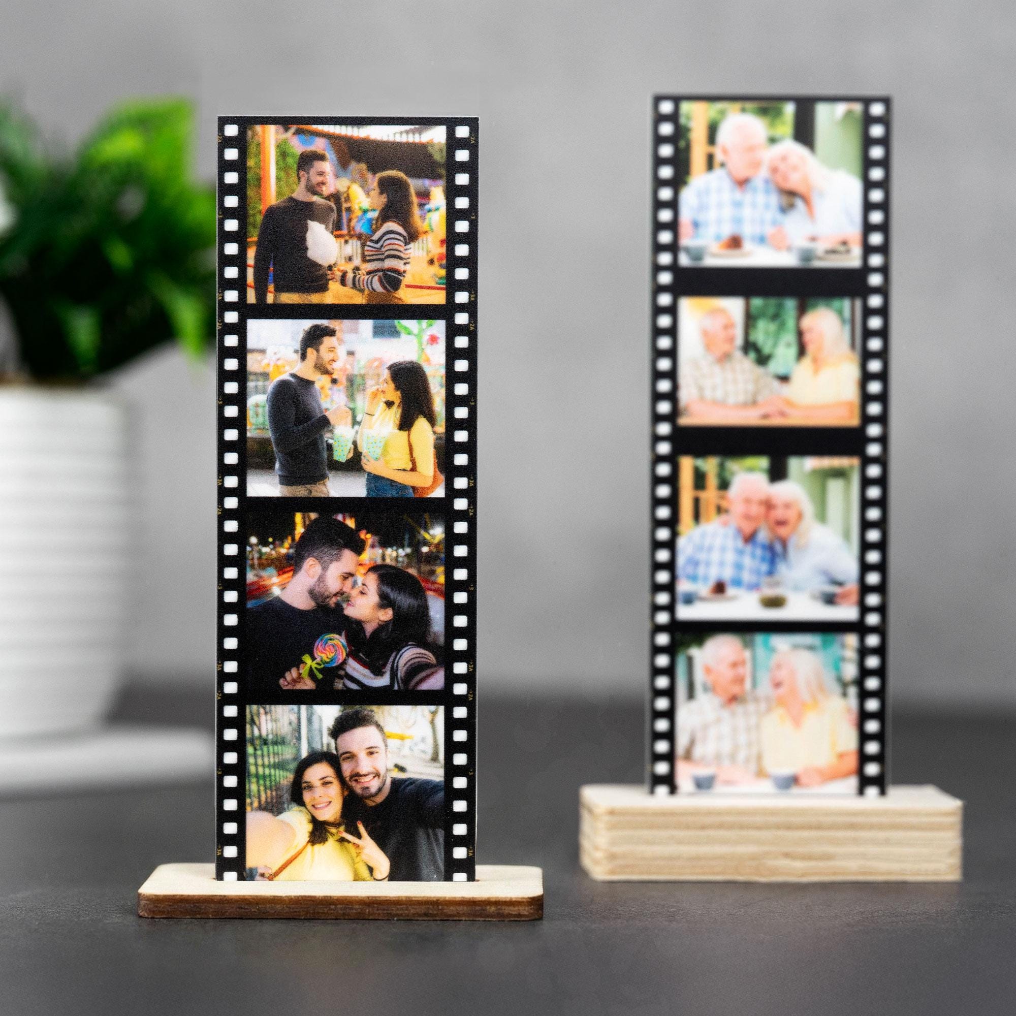 Custom Photo Strip Freestanding Block Retro Polaroid Themed