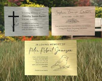 Targa commemorativa personalizzata in metallo inciso effetto argento/oro/rame, targa commemorativa personalizzata, lapide su misura