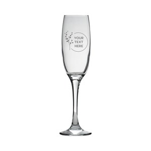 Personalised Champagne Flute Glass Laser Engraved Your Own Message Bespoke Designs High Quality Personalized Glass, Prosecco Glass, Birthday Style 5