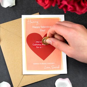 Biglietto gratta e vinci personalizzato per San Valentino Gratta e rivela il tuo regalo Regalo di coppia Fidanzato o fidanzata Idea regalo speciale per San Valentino