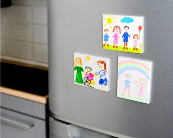 Personalised Own Drawing Fridge Magnet Kitchen Gift Magnet Gift For Him Gift For Her New Home Magnet Ornament Kids Drawing Magnet