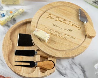 Personalised Cheese Board Engraved Wooden Cheese Gift Set | Personalized Wooden Cheese Platter Gift Idea Charcuterie Picky Bits Board