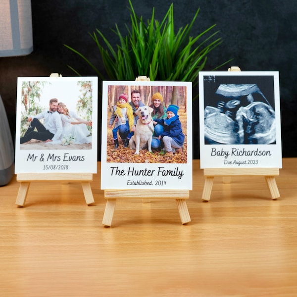 Personalisierte Foto-Block Geschenk Einzigartige Retro Style Print Mit Staffelei Ihr Bild Gedruckt