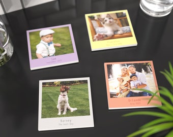 Personalised Coaster Polaroid Style Your Own Image Any Text Photo Coaster Foam