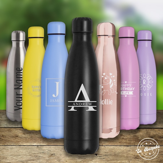 Personalised Insulated Metal Water Bottle Customised With Any Name