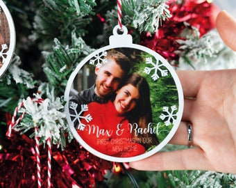 Personalised Christmas Tree Ornament 3D Engraved Photo Bauble Customised Your Own Image Decoration